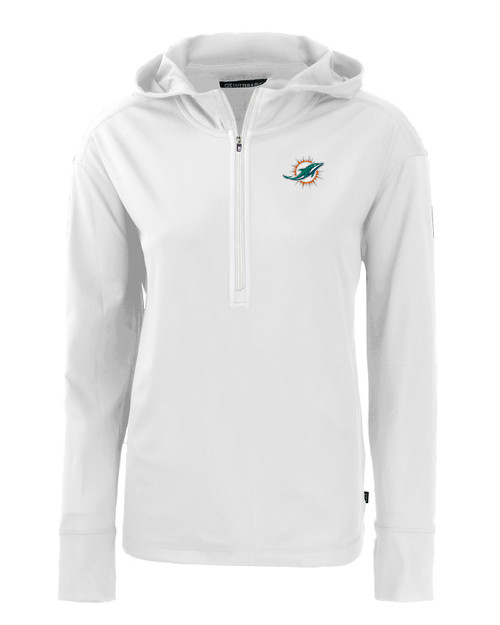 Miami Dolphins Cutter & Buck Daybreak Eco Recycled Womens Half Zip Hoodie WH_MANN_HG 1
