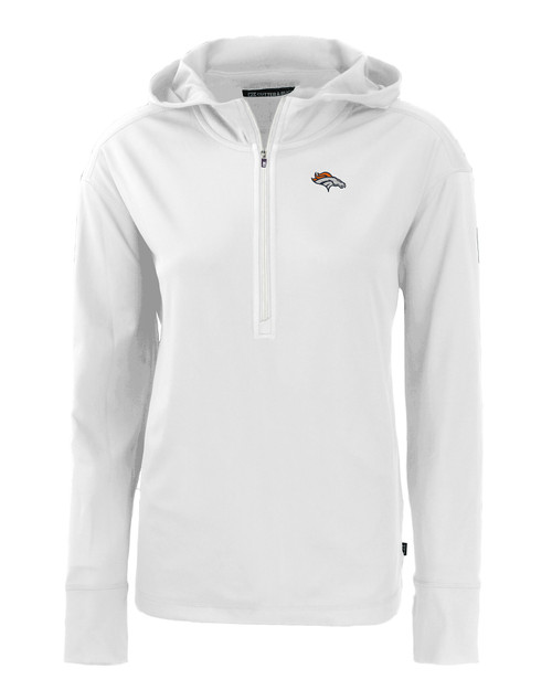 Denver Broncos Cutter & Buck Daybreak Eco Recycled Womens Half Zip Hoodie WH_MANN_HG 1