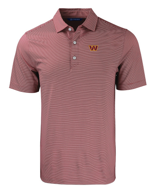 Washington Commanders Cutter & Buck Forge Eco Double Stripe Stretch Recycled Mens Polo BRDWH_MANN_HG 1