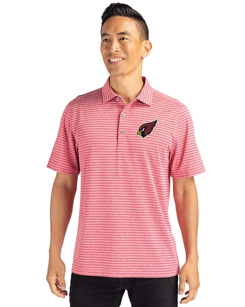 Arizona Cardinals Cutter & Buck Forge Eco Heather Stripe Stretch Recycled Mens Polo CRH_PRO_HG 