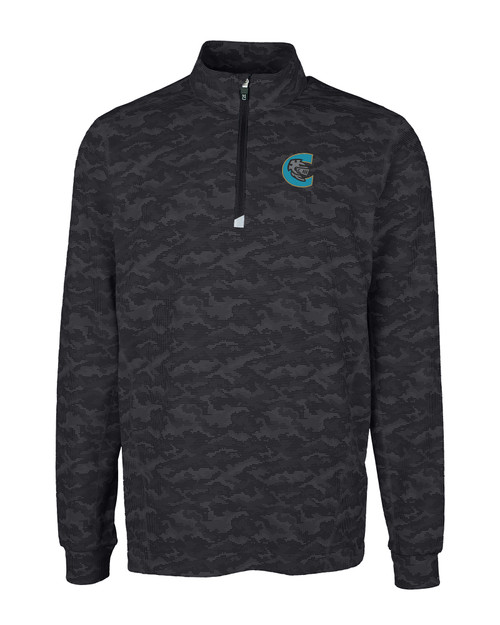 Charlotte Knights Cutter & Buck Traverse Camo Print Stretch Quarter Zip Mens Big and Tall Pullover BL_MANN_HG 1