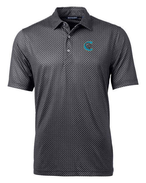 Charlotte Knights Cutter & Buck Pike Banner Print Stretch Men's Big & Tall Polo BL_MANN_HG 1