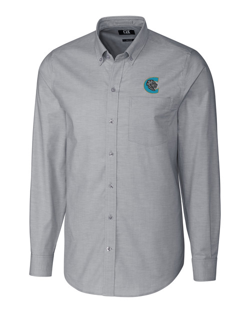 Charlotte Knights Cutter & Buck Stretch Oxford Mens Big and Tall Long Sleeve Dress Shirt CC_MANN_HG 1