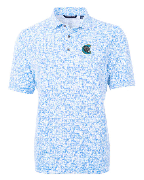 Charlotte Knights Cutter & Buck Virtue Eco Pique Botanical Print Recycled Mens Polo ALS_MANN_HG 1