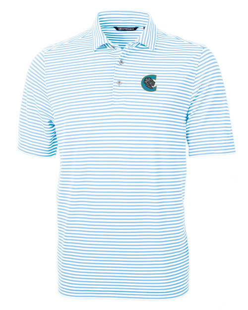 Charlotte Knights Cutter & Buck Virtue Eco Pique Stripe Recycled Mens Big and Tall Polo ALS_MANN_HG 1
