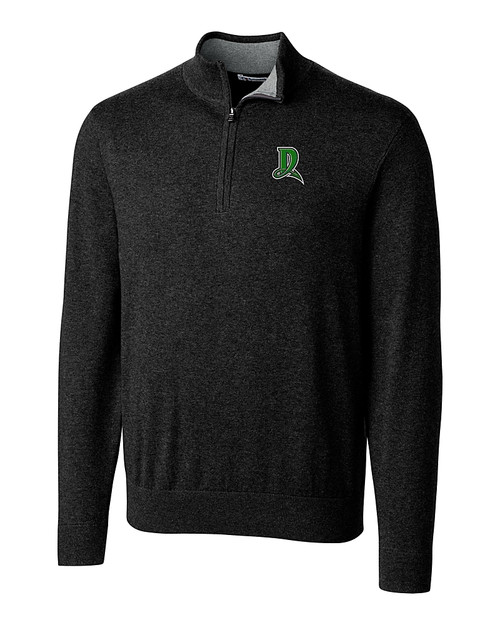 Dayton Dragons Cutter & Buck Lakemont Tri-Blend Mens Big and Tall Quarter Zip Pullover Sweater Black Mannequin