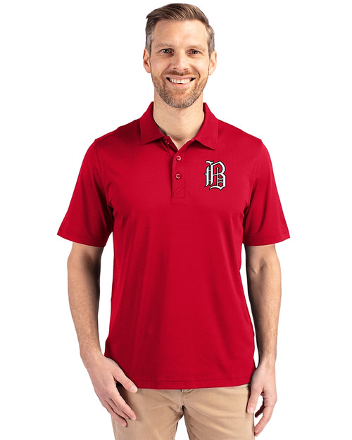 Birmingham Barons Cutter & Buck Forge Stretch Mens Big and Tall Polo Cardinal Red Front