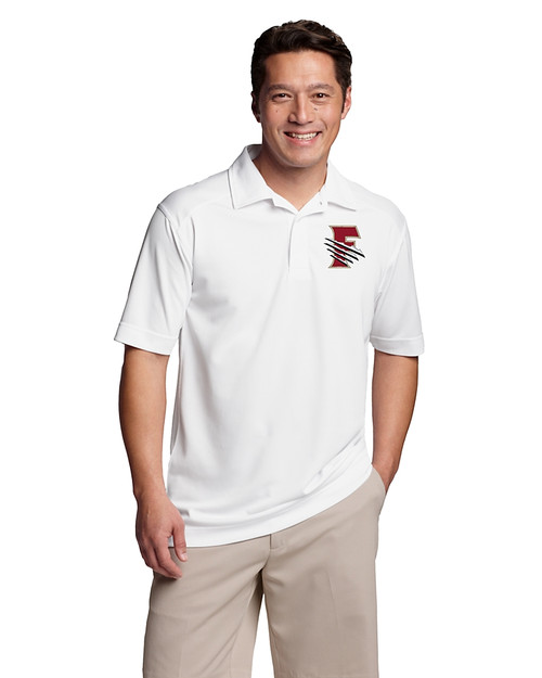 Fresno Grizzlies Cutter & Buck CB Drytec Genre Textured Solid Mens Big and Tall Polo White Front