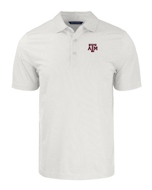 Texas A&M Aggies Cutter & Buck Pike Eco Symmetry Print Stretch Recycled Mens Big & Tall Polo WHPOL_MANN_HG 1