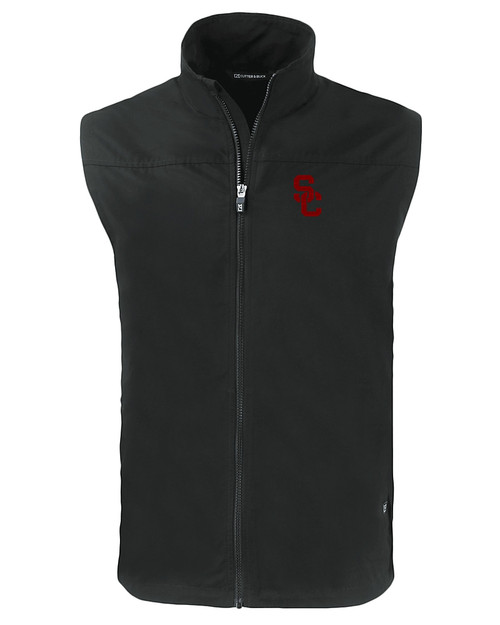 USC Trojans Cutter & Buck Charter Eco Recycled Mens Full-Zip Vest BL_MANN_HG 