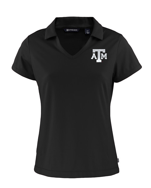 Texas A&M Aggies Cutter & Buck Daybreak Eco Recycled Womens V-neck Polo Black Mannequin