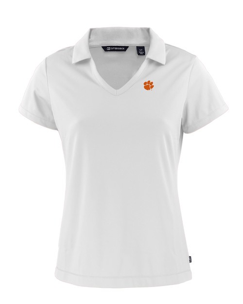 Clemson Tigers Cutter & Buck Daybreak Eco Recycled Womens V-neck Polo WH_MANN_HG 1