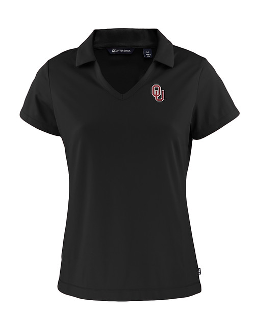 Oklahoma Sooners  Cutter & Buck Daybreak Eco Recycled Womens V-neck Polo Black Mannequin