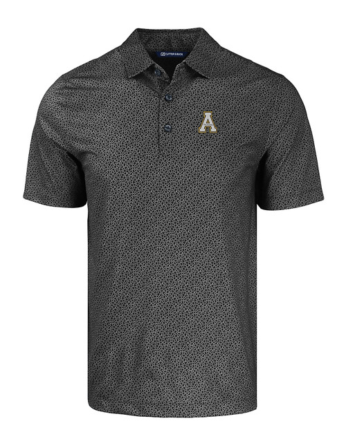 Appalachian State Mountaineers Cutter & Buck Pike Eco Pebble Print Stretch Recycled Mens Polo BL_MANN_HG 