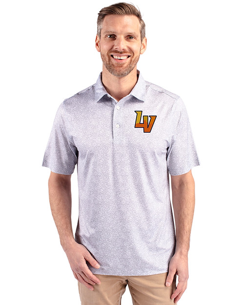 Las Vegas Aviators Cutter & Buck Pike Constellation Print Stretch Mens Polo Polished Medium Gray Front