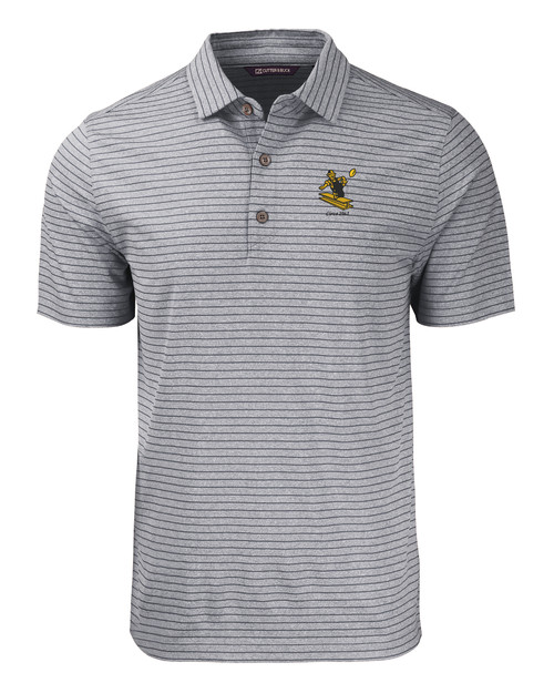 Pittsburgh Steelers Historic Cutter & Buck Forge Eco Heather Stripe Stretch Recycled Mens Big & Tall Polo BLH_MANN_HG 1