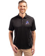 New England Patriots Historic Cutter & Buck Forge Eco Stretch Recycled Mens Big & Tall Polo Black Front