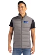 Seattle Seahawks Historic Cutter & Buck Evoke Recycled Honeycomb Fleece Mens Hybrid Full Zip Vest Elemental Grey Front