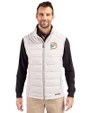Miami Dolphins Historic Cutter & Buck Evoke Recycled Honeycomb Fleece Mens Hybrid Full Zip Vest CONCRETE Front