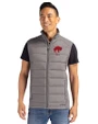 Buffalo Bills Historic Cutter & Buck Evoke Hybrid Softshell Recycled Mens Full Zip Vest Elemental Grey Front