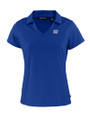 New York Giants Historic Cutter & Buck Daybreak Eco Recycled Womens V-neck Polo Tour Blue Mannequin