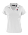 New York Giants Historic Cutter & Buck Daybreak Eco Recycled Womens V-neck Polo White Mannequin