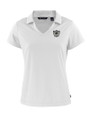 Las Vegas Raiders Historic Cutter & Buck Daybreak Eco Recycled Womens V-neck Polo White Mannequin
