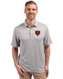 Chicago Bears Historic Cutter & Buck Forge Eco Double Stripe Stretch Recycled Mens Polo Polished/White Front