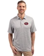 San Francisco 49ers Historic Cutter & Buck Forge Eco Double Stripe Stretch Recycled Mens Polo Polished/White Front