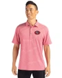 San Francisco 49ers Historic Cutter & Buck Forge Eco Heather Stripe Stretch Recycled Mens Polo Cardinal Red Heather Front