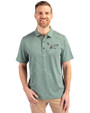 Philadelphia Eagles Historic Cutter & Buck Forge Eco Heather Stripe Stretch Recycled Mens Polo Hunter Heather Front
