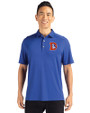 Denver Broncos Historic Cutter & Buck Forge Eco Stretch Recycled Mens Polo Tour Blue Front