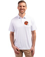 Cincinnati Bengals Historic Cutter & Buck Forge Eco Stretch Recycled Mens Polo White Front