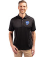 Los Angeles Rams Historic Cutter & Buck Forge Recycled Four-Way Stretch Mens Polo Black Front