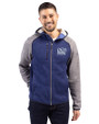 New York Giants Historic Cutter & Buck Mainsail Full Zip Hooded Mens Jacket Tour Blue Heather/Polished Heather Front
