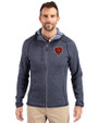 Chicago Bears Historic Cutter & Buck Mainsail Full Zip Hooded Mens Jacket Liberty Navy Heather Front