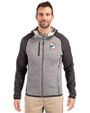 Miami Dolphins Historic Cutter & Buck Mainsail Full Zip Hooded Mens Jacket Polished Heather/Charcoal Heather Front