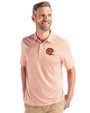 Cincinnati Bengals Historic Cutter & Buck Pike Eco Symmetry Print Stretch Recycled Mens Polo White/College Orange Front