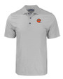 Cincinnati Bengals Historic Cutter & Buck Pike Eco Tonal Geo Print Stretch Recycled Mens Big & Tall Polo Elemental Grey Mannequin
