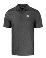 Miami Dolphins Historic Cutter & Buck Pike Eco Pebble Print Stretch Recycled Mens Polo Black Mannequin