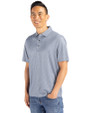 Cincinnati Bengals Historic Cutter & Buck Pike Eco Pebble Print Stretch Recycled Mens Polo Polished/White Side