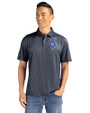 Los Angeles Rams Historic Cutter & Buck Pike Eco Pebble Print Stretch Recycled Mens Polo Black/White Front
