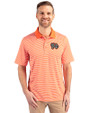Norfolk Tides Cutter & Buck Forge Tonal Stripe Stretch Mens Big and Tall Polo College Orange Front