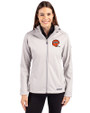 Cincinnati Bengals Historic Cutter & Buck Evoke Recycled Honeycomb Fleece Womens Full Zip Jacket CONCRETE Front