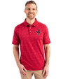 Memphis Redbirds Cutter & Buck Advantage Tri-Blend Space Dye Mens Big and Tall Polo Dark Cardinal Red Front