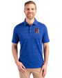 Round Rock Express Cutter & Buck Advantage Tri-Blend Space Dye Mens Polo Dark Tour Blue Front