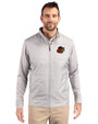 Rochester Red Wings Cutter & Buck Stealth Hybrid Quilted Mens Full Zip Windbreaker Jacket Polished Medium Gray Front