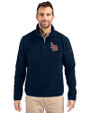 Louisville Bats Cutter & Buck Cascade Eco Fleece Mens Quarter Zip Jacket Navy Blue Front