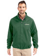 New York Jets Historic Cutter & Buck Charter Eco Recycled Mens Full-Zip Jacket Hunter Green Front