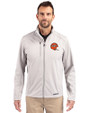 Cincinnati Bengals Historic Cutter & Buck Evoke Recycled Honeycomb Fleece Mens Full Zip Jacket CONCRETE Front